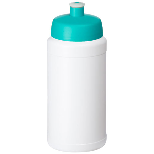 Bouteille 500ml publicitaire avec bouchon sport Baseline® Blanc et Vert eau